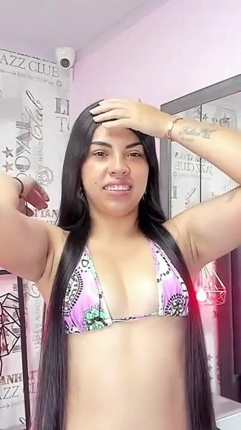 Sexy Latina Masturbates on Camera with Bad Hair and Small Tits